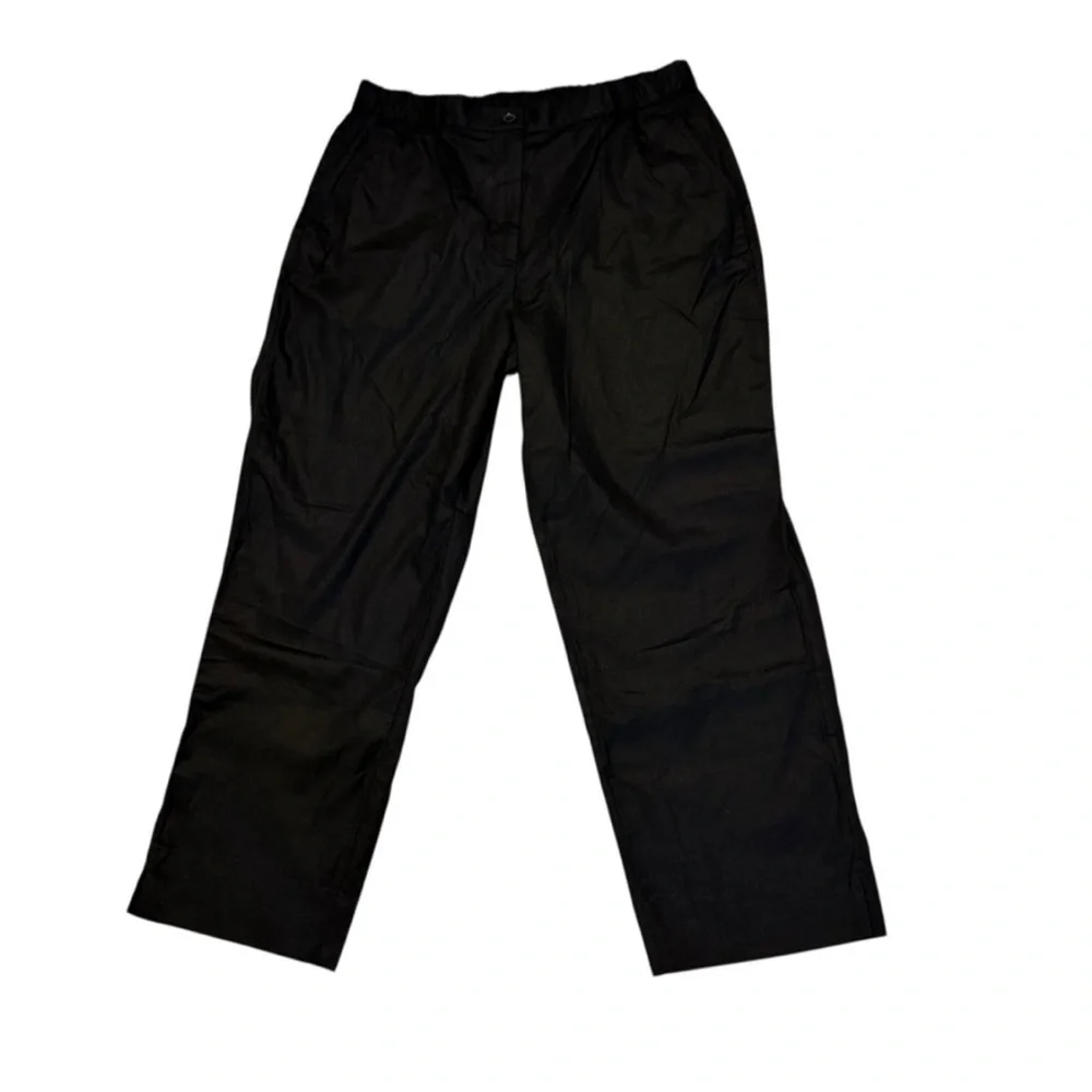 NWT! Banana Republic Black Tapered Linen Blend Pull On Pant - Size XS 🖤 706574